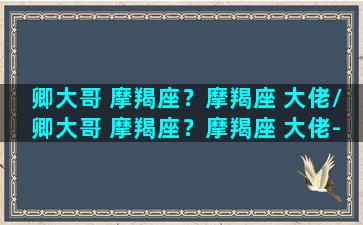 卿大哥 摩羯座？摩羯座 大佬/卿大哥 摩羯座？摩羯座 大佬-我的网站